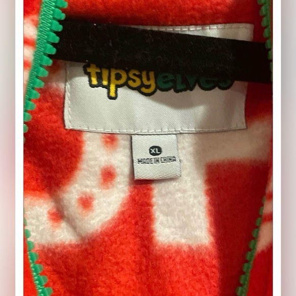 Tipsy Elves Ho Ho Ho zip up mens  Christmas onesie - Picture 4 of 4
